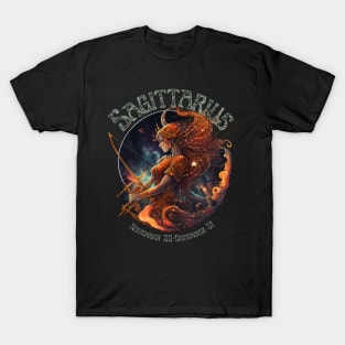 Retro Sagittarius Zodiac Sign T-Shirt